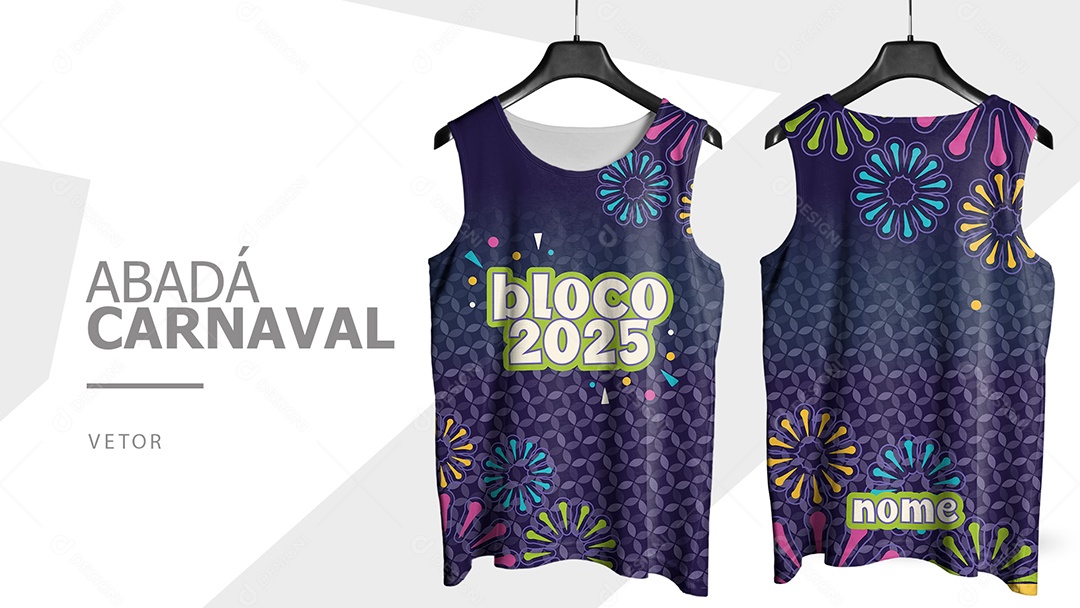 Abadá de Carnaval Camisa Frente e Verso Bloco 2025 Vetor Ai + EPS