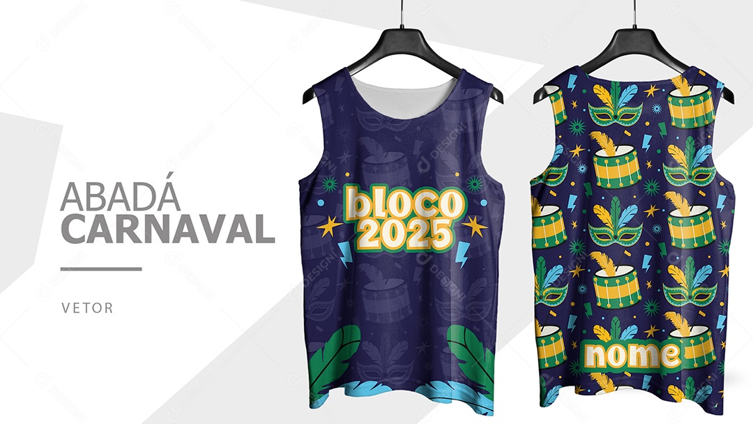 Abadá de Carnaval Camisa Frente e Verso Bloco 2025 Vetor Ai + EPS