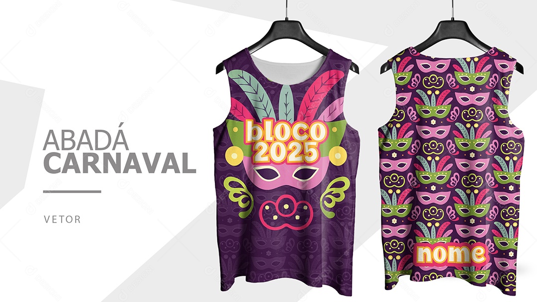 Abadá de Carnaval Camisa Frente e Verso Bloco 2025 Vetor Ai + EPS