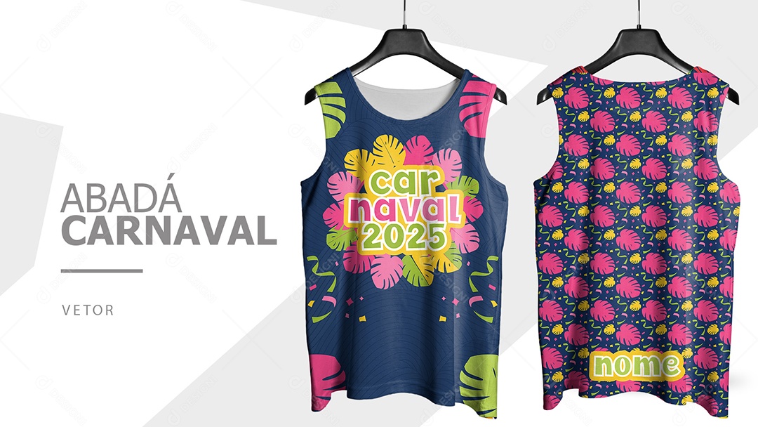 Abadá de Carnaval Camisa Frente e Verso Carnaval 2025 Vetor Ai + EPS