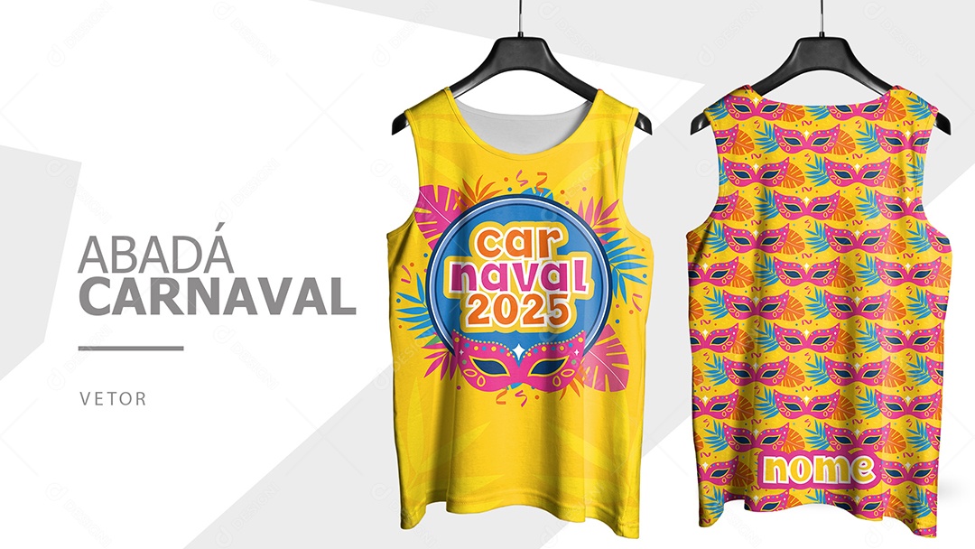 Abadá de Carnaval Camisa Frente e Verso Carnaval 2025 Vetor Ai + EPS
