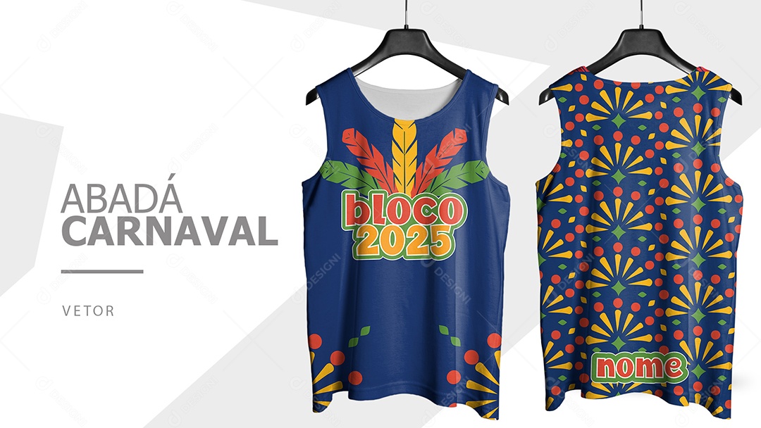 Abadá de Carnaval Camisa Frente e Verso Bloco 2025 Vetor Ai + EPS