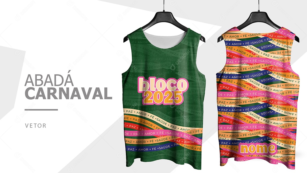 Abadá de Carnaval Camisa Frente e Verso Bloco 2025 Vetor Ai + EPS