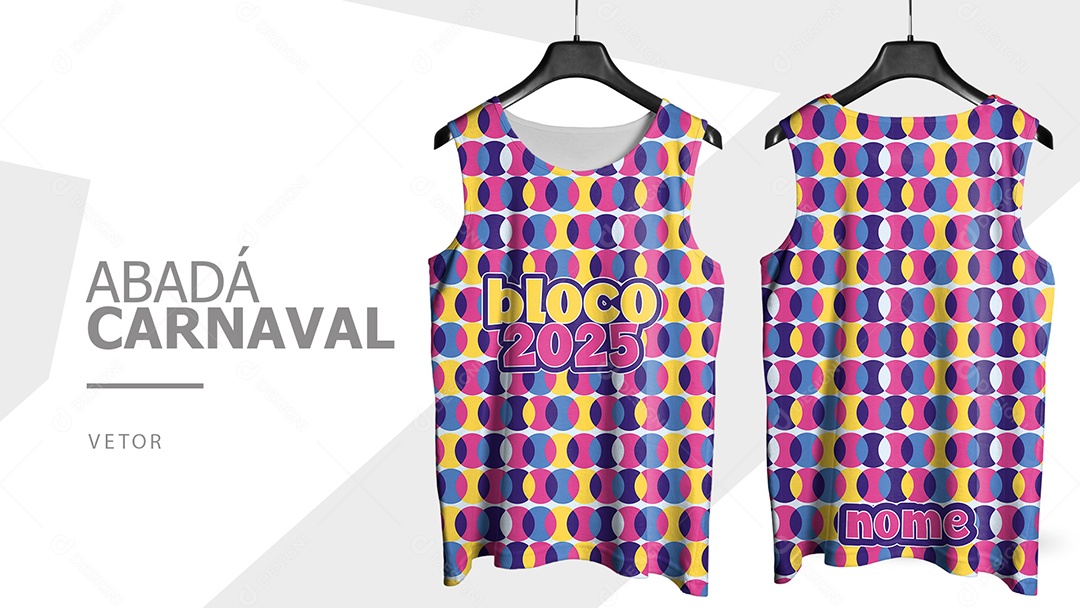 Abadá de Carnaval Camisa Frente e Verso Bloco 2025 Vetor Ai + EPS