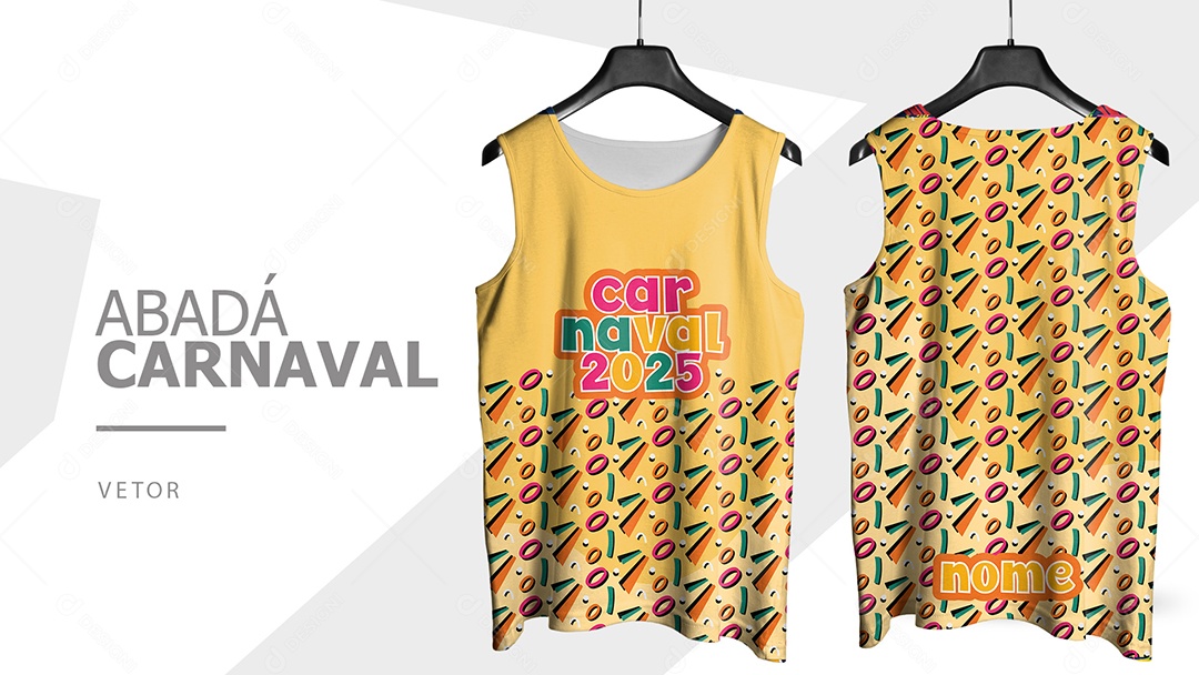 Abadá de Carnaval Camisa Frente e Verso Carnaval 2025 Vetor Ai + EPS