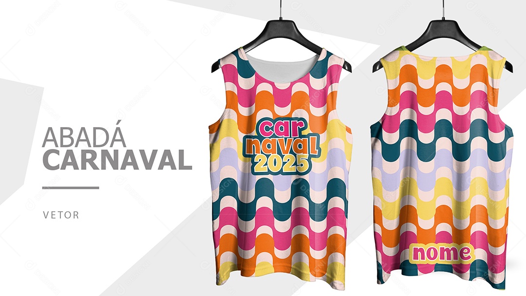 Abadá de Carnaval Camisa Frente e Verso Carnaval 2025 Vetor Ai + EPS