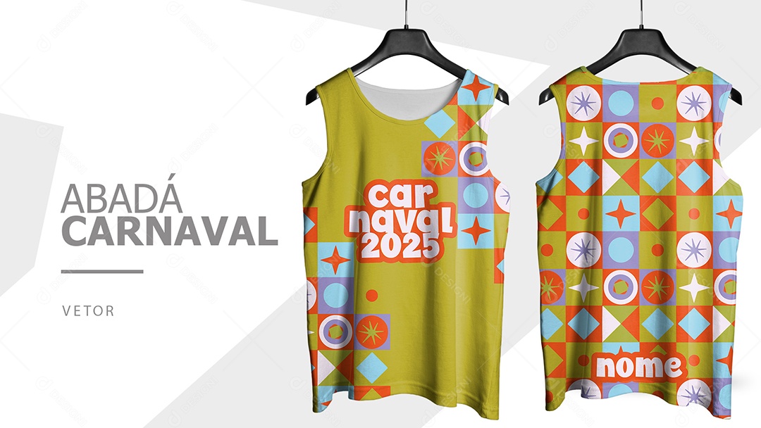 Abadá de Carnaval Camisa Frente e Verso Carnaval 2025 Vetor Ai + EPS