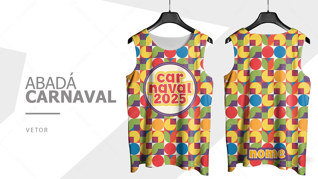 Abadá de Carnaval Camisa Frente e Verso Carnaval 2025 Vetor Ai + EPS