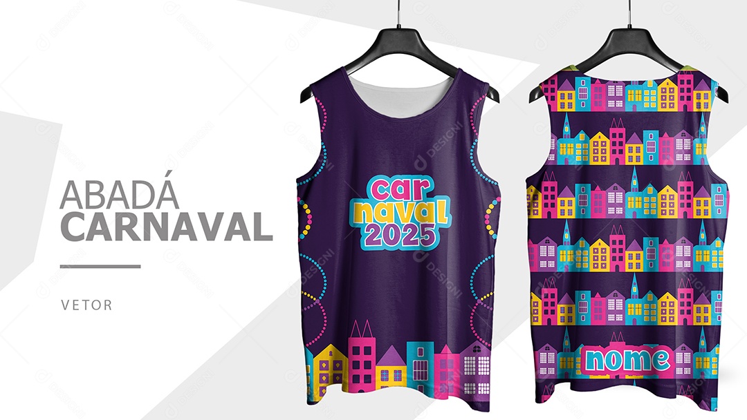 Abadá de Carnaval Camisa Frente e Verso Vetor Ai + EPS