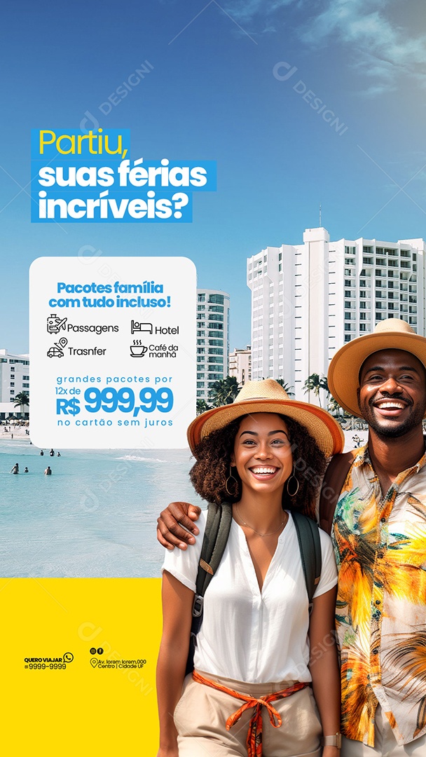 Story Agencia Turismo Partiu Suas Férias Incríveis Social Media PSD Editável