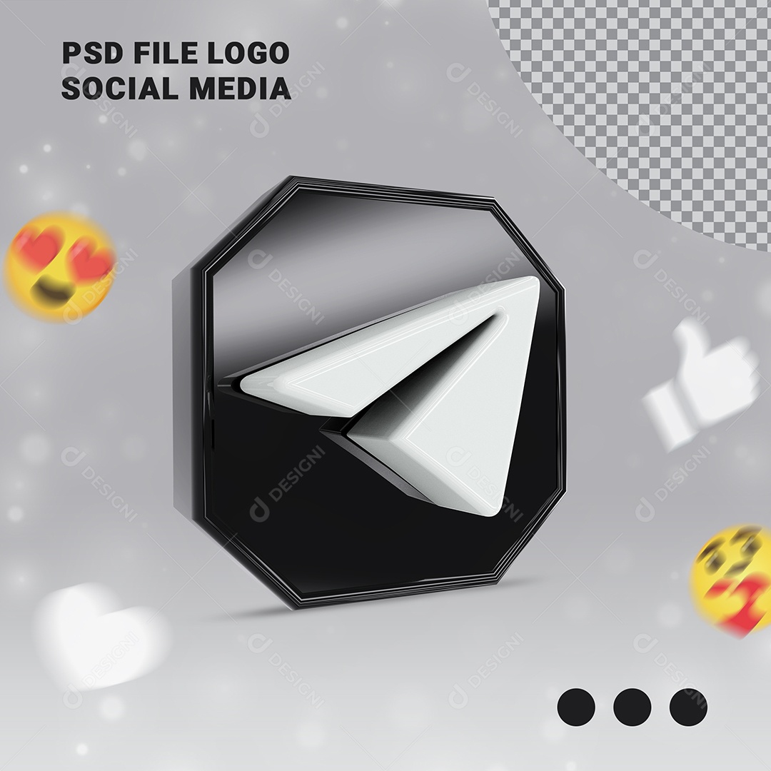 Ícone 3D Telegram Para Composição PSD