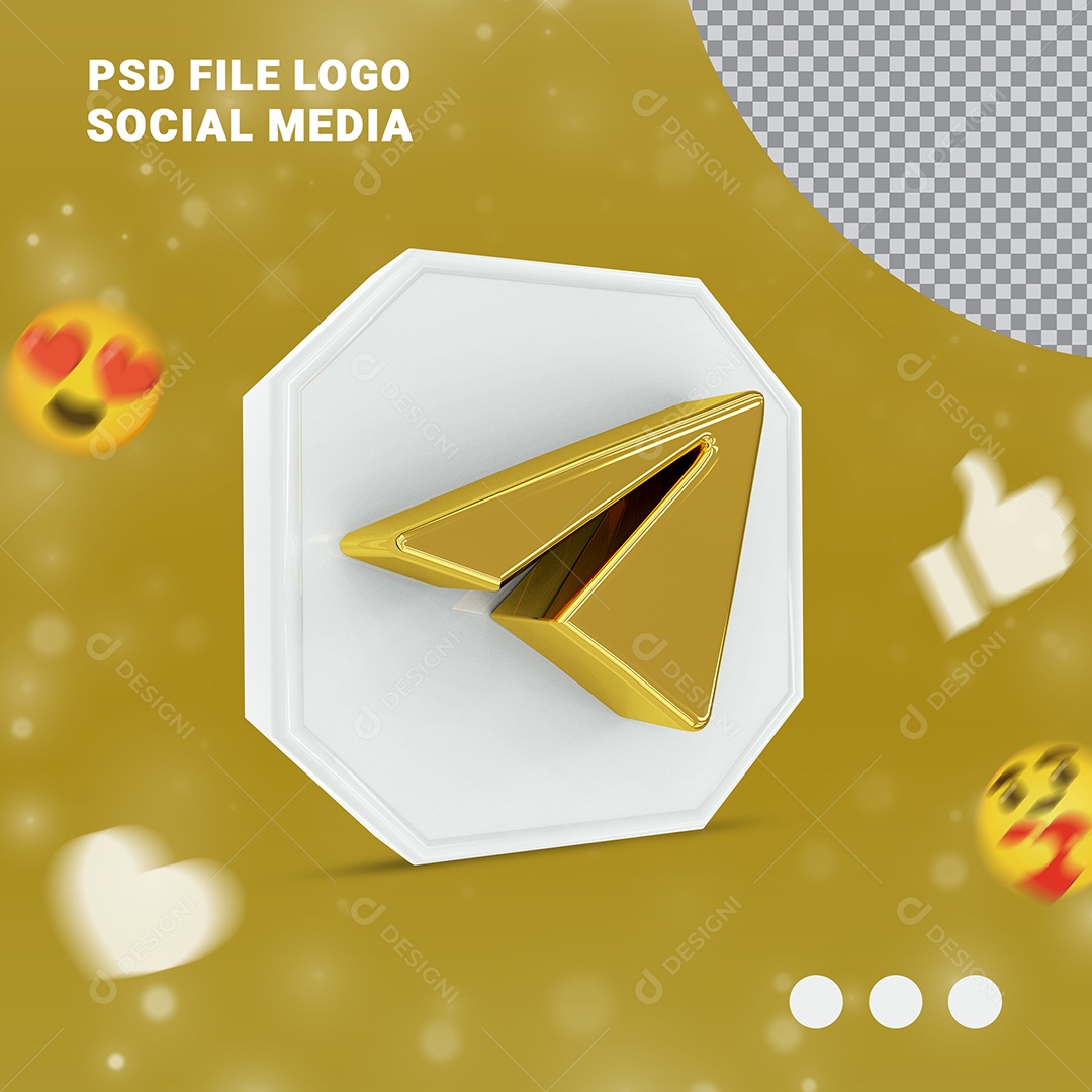 Ícone 3D Telegram Para Composição PSD