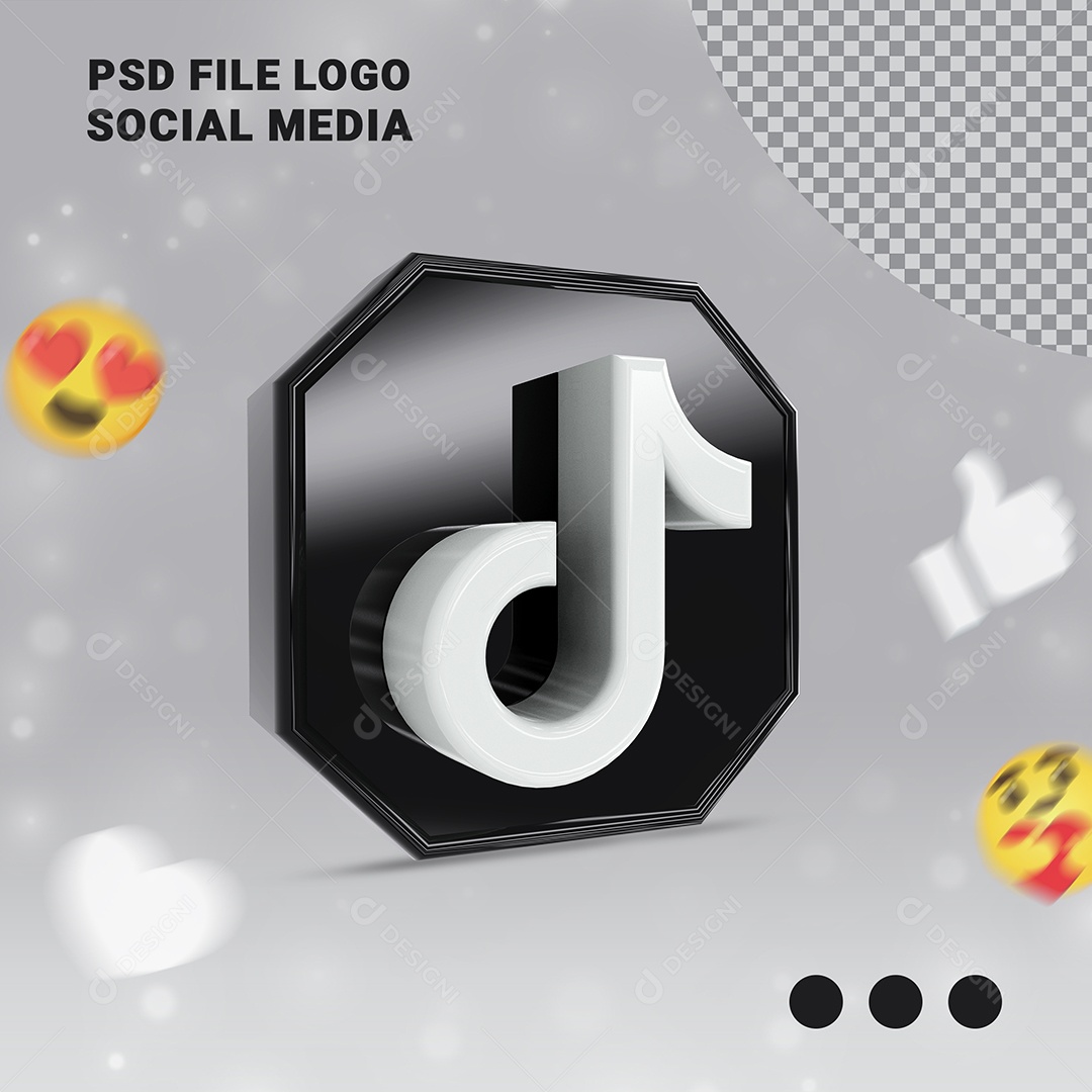 Ícone 3D Tiktok Para Composição PSD