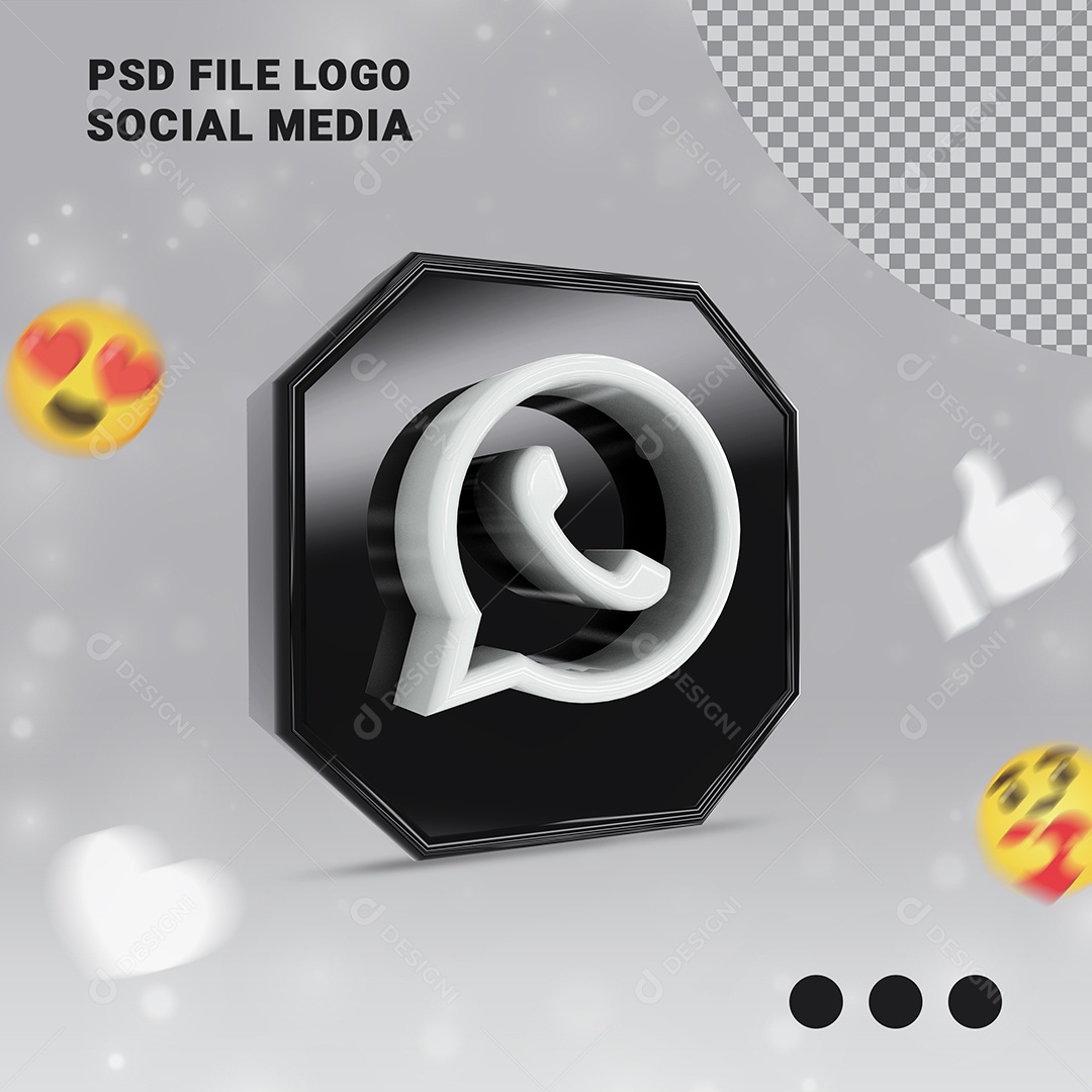 Ícone 3D Whatsapp Para Composição PSD