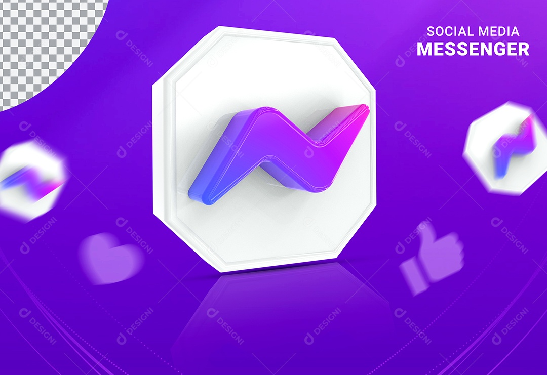 Ícone 3D Messenger Para Composição PSD