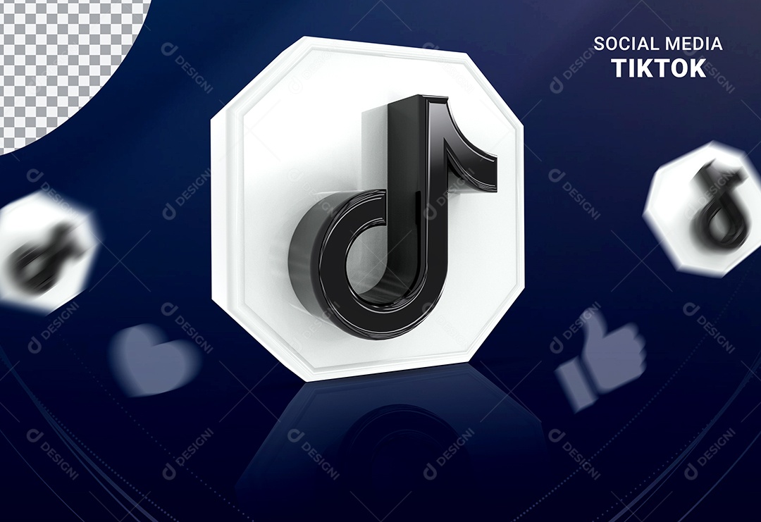 Ícone 3D Tiktok Para Composição PSD
