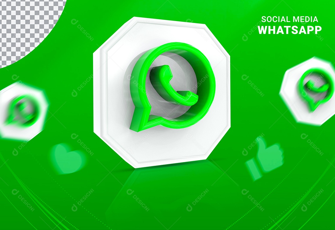 Ícone 3D Whatsapp Para Composição PSD