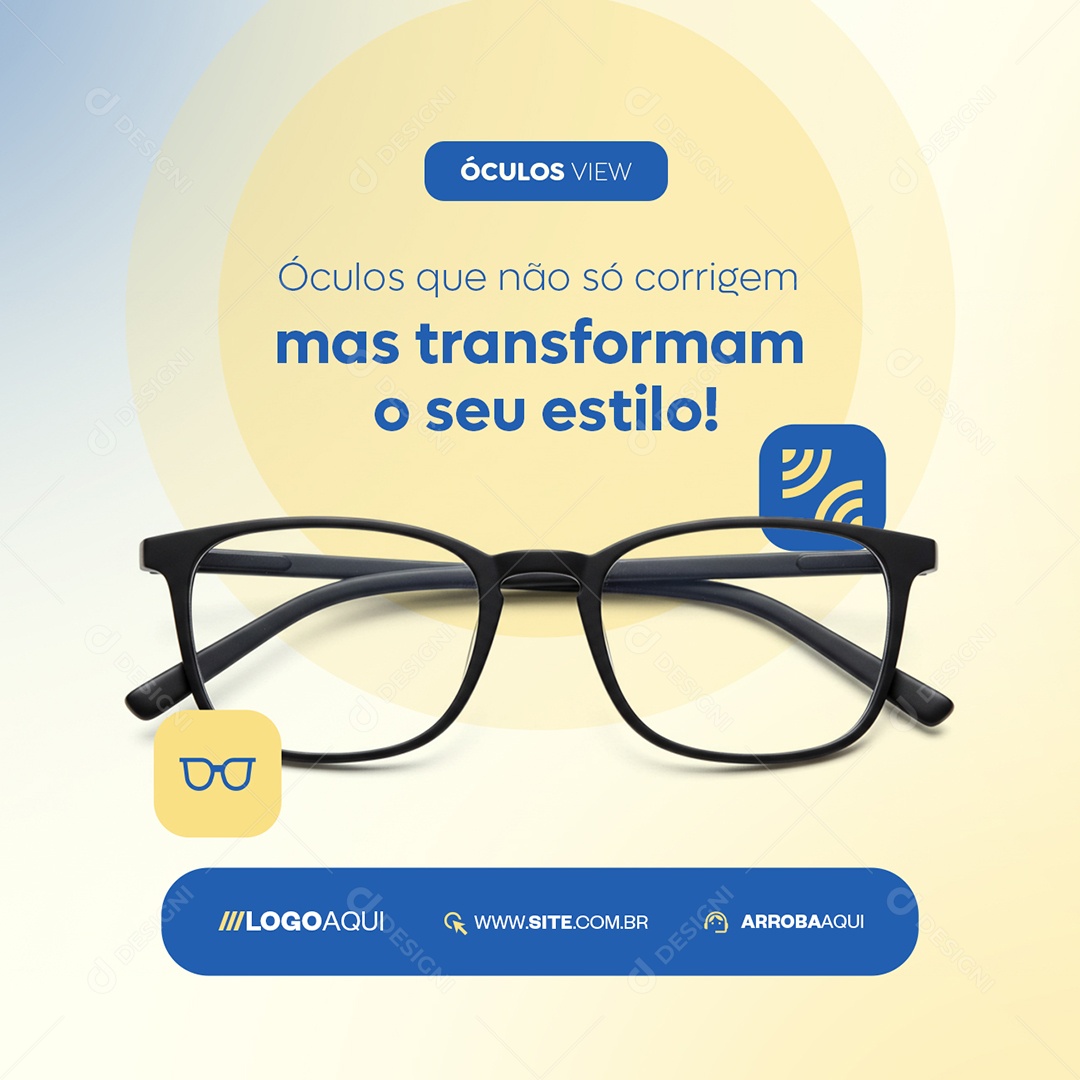 Ótica Óculos Que Não Só Corrigem Mas Transformam o Seu Estilo Social Media PSD Editável