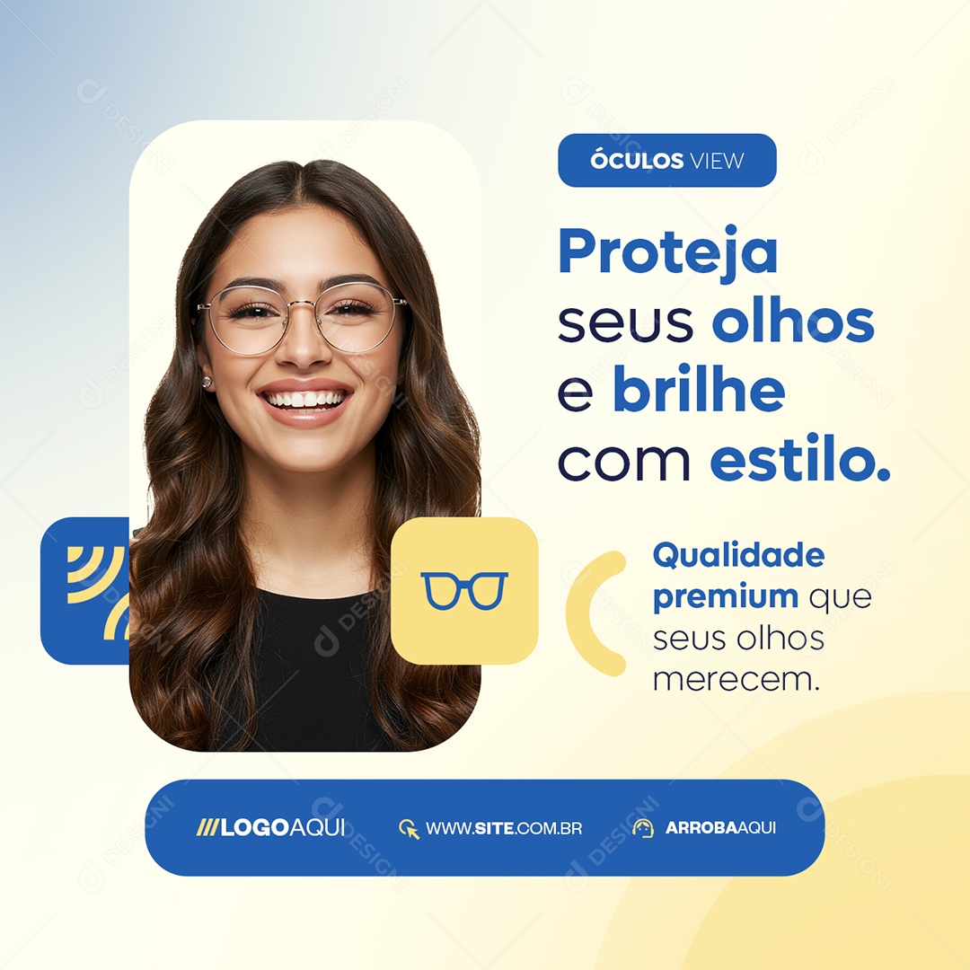 Ótica Proteja seus Olhos e Brilhe com Estilo Social Media PSD Editável