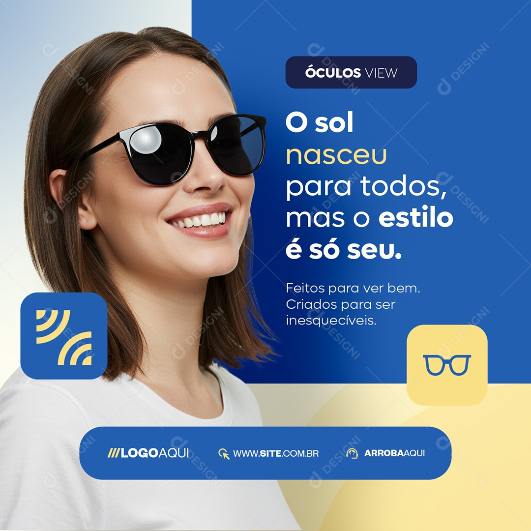 Ótica Óculos O Sol Nasceu Social Media PSD Editável