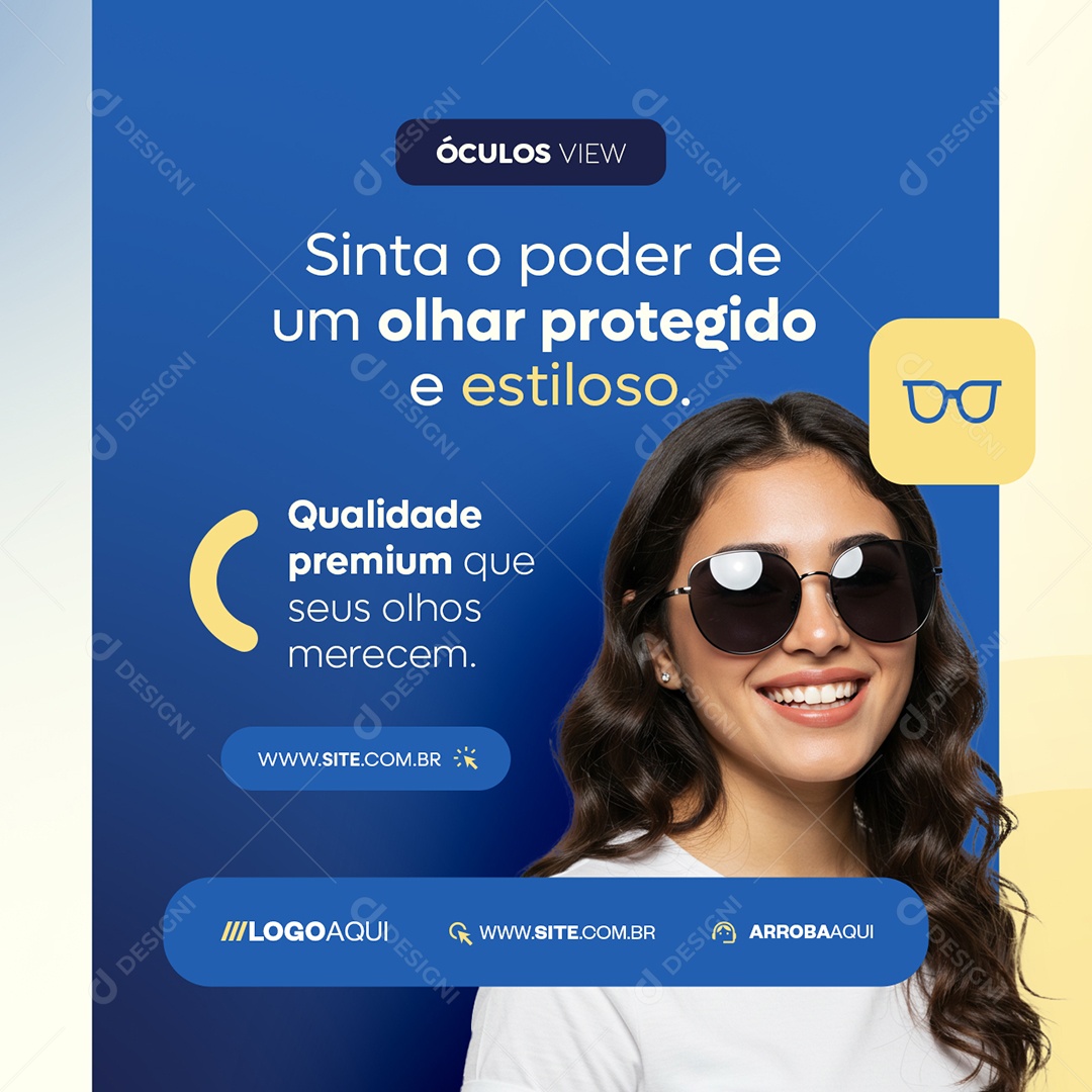 Ótica Óculos Sinta o Poder de Um Olhar Protegido e Estiloso Social Media PSD Editável