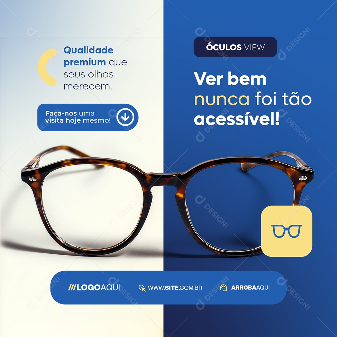 Ótica Ver Bem Nunca Foi Tão Acessível Social Media PSD Editável