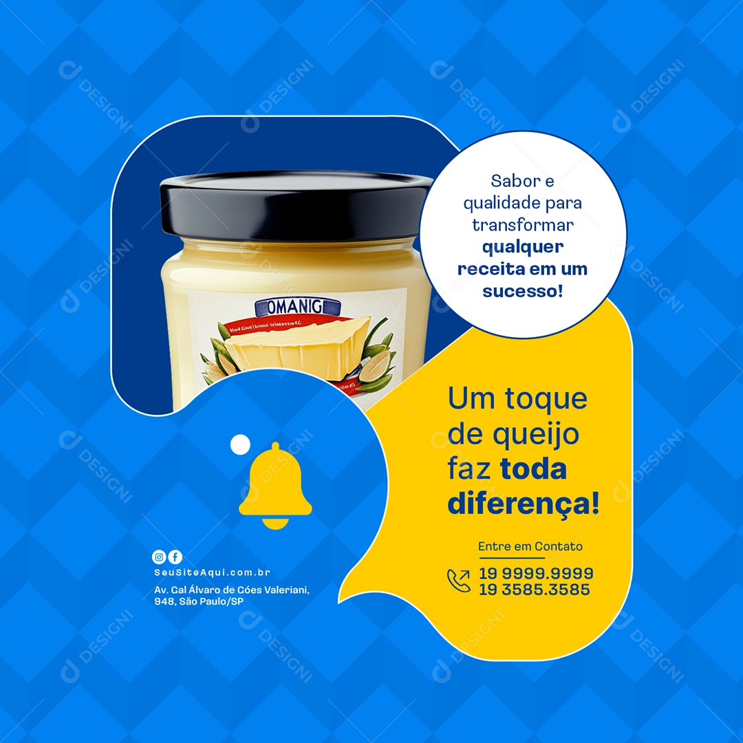 Laticínios Um Toque de Queijo Faz Toda Diferença Social Media PSD Editável