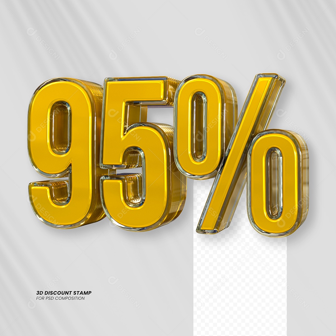 Elemento 3D Desconto 95% para Composição PSD