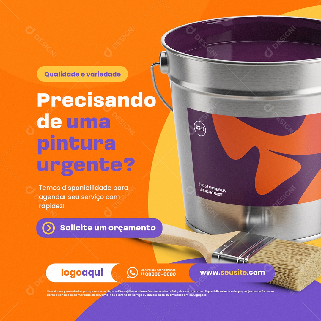 Pintor Qualidade e Variedade Social Media PSD Editável