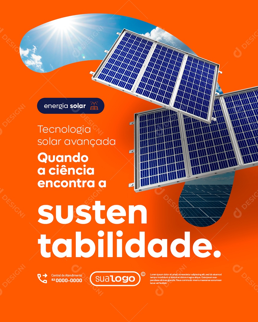 Energia Solar Tecnologia Solar Avançada Social Media PSD Editável