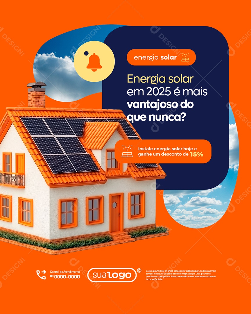 Energia Solar em 2025 é Mais Vantajoso do Que Nunca Social Media PSD Editável