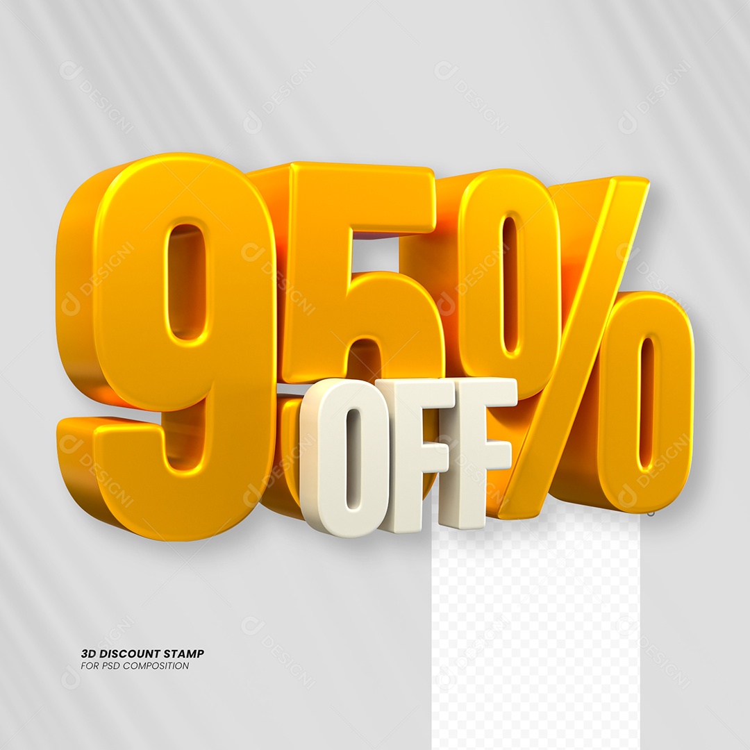 Elemento 3D Desconto 95% OFF para Composição PSD
