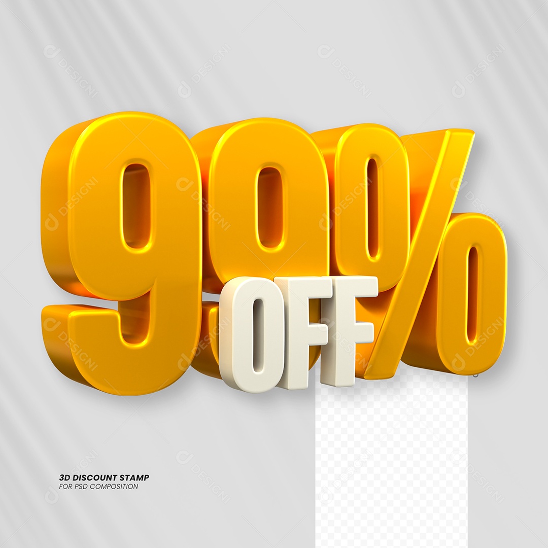 Elemento 3D Desconto 99% OFF para Composição PSD
