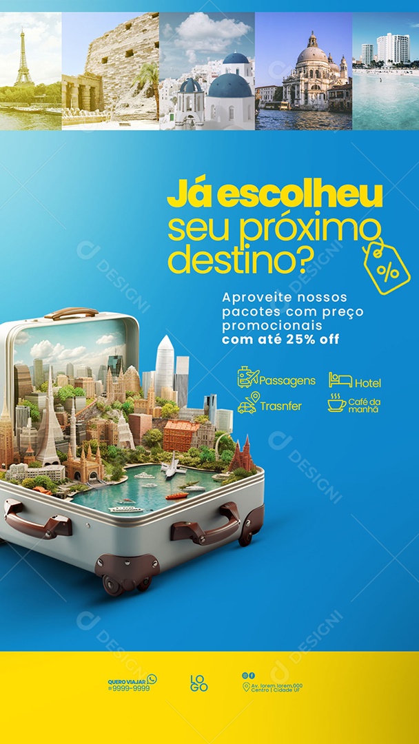 Story Agencia Turismo Já Escolheu seu destino Social Media PSD Editável