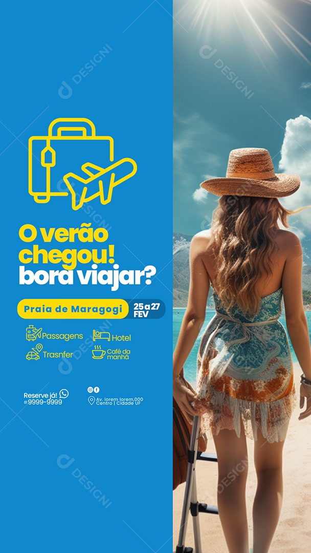 Story Agencia Turismo O Verão Chegou Social Media PSD Editável