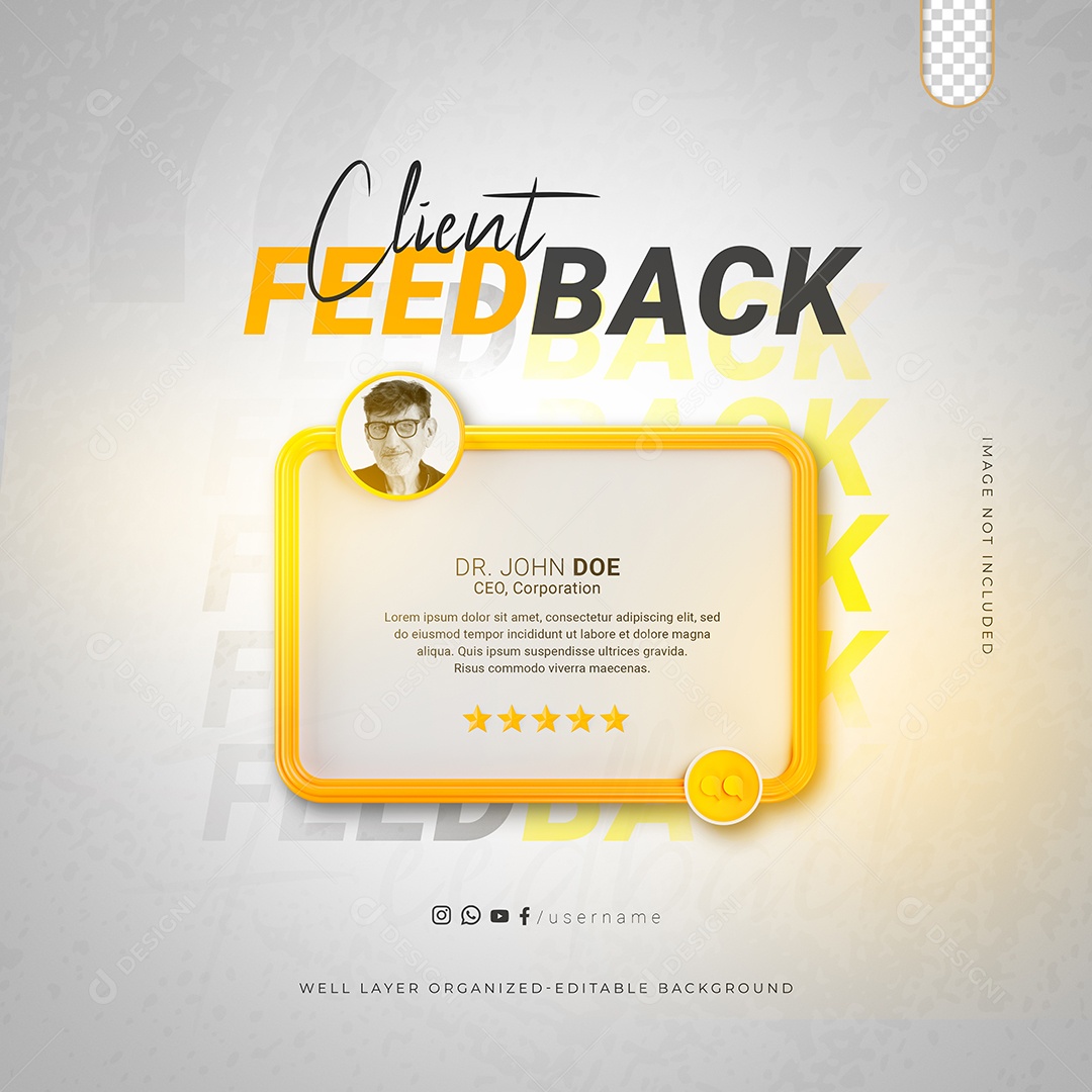 Feedback Cliente Social Media PSD Editável