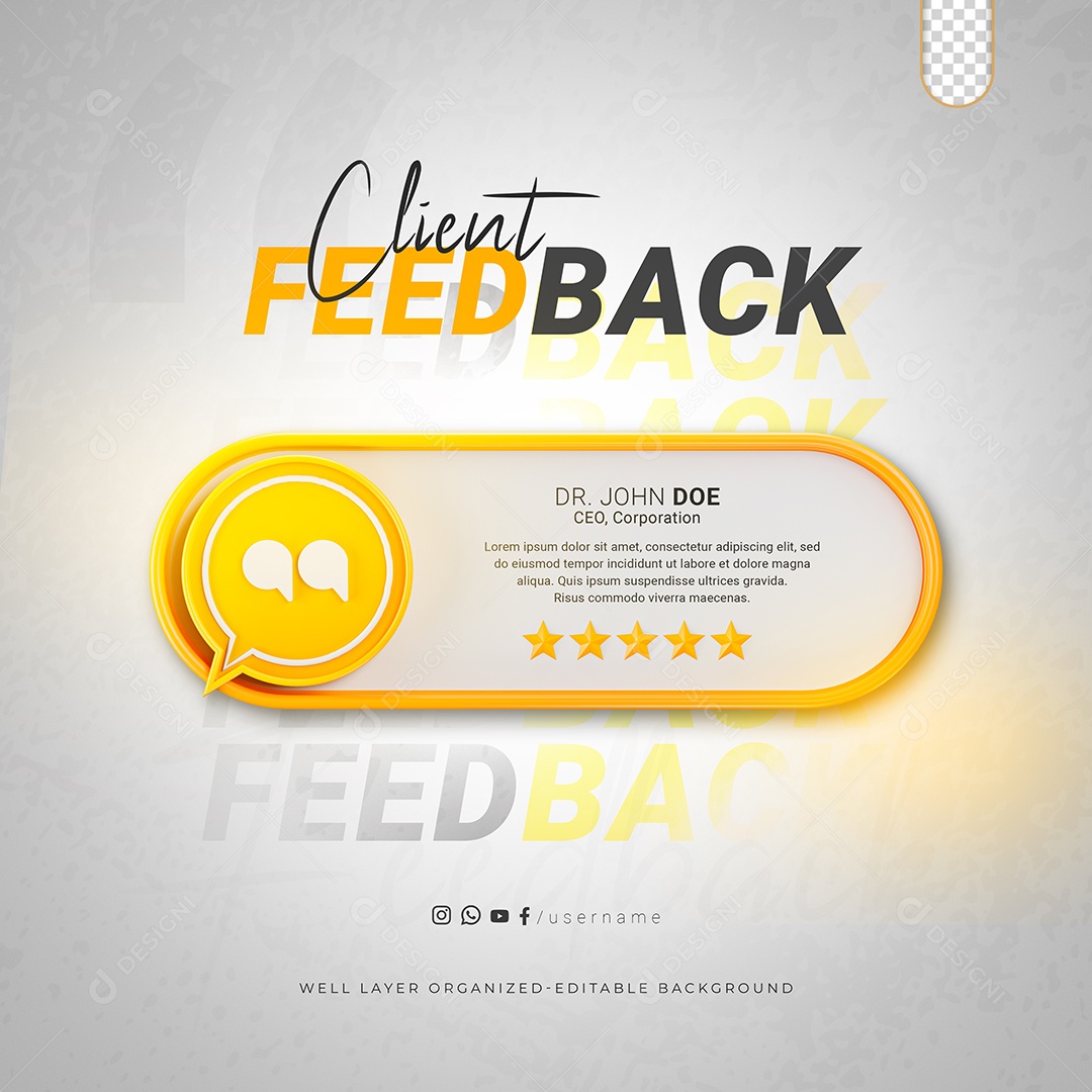 Feedback Cliente Social Media PSD Editável