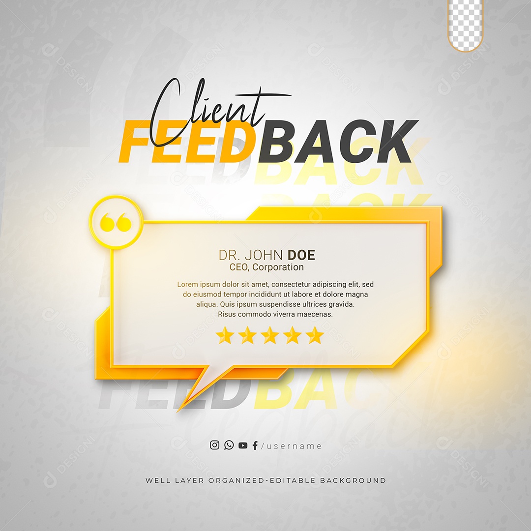 Feedback Social Media PSD Editável