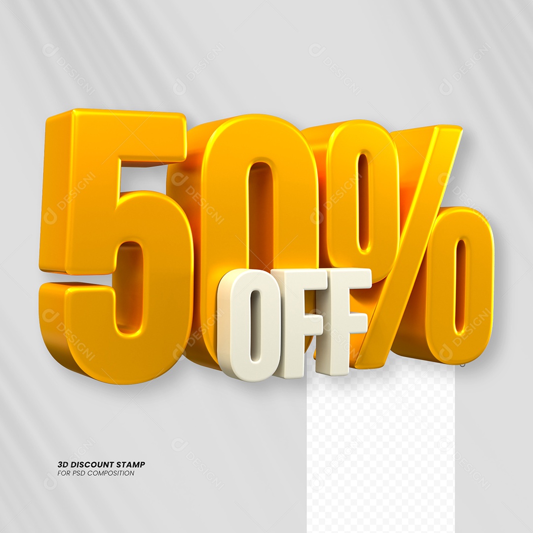 3D Element Discount 50% OFF for PSD Composition