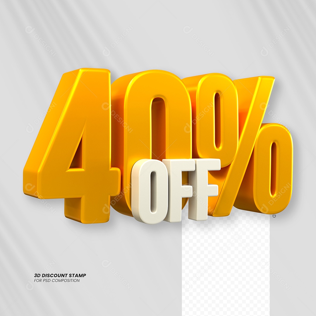 3D Element Discount 40% OFF for PSD Composition