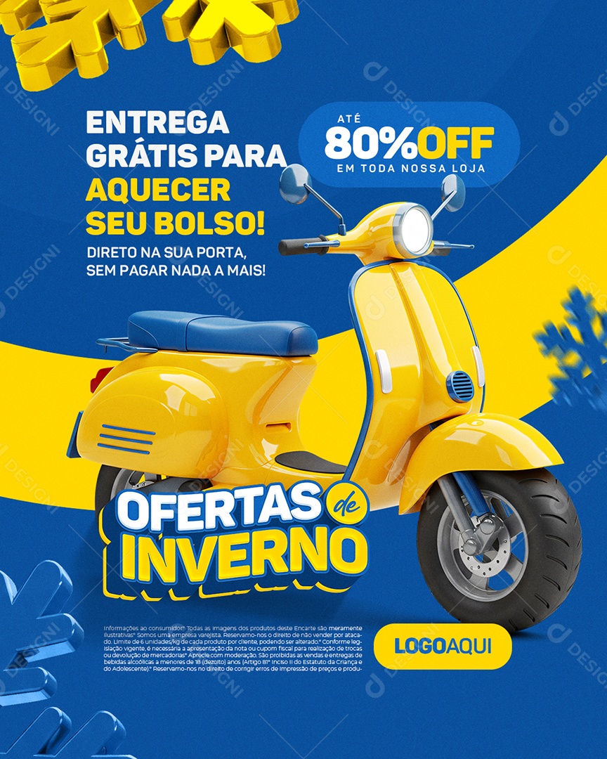 Ofertas de Inverno Entrega Grátis para Aquecer Seu Bolso Social Media PSD Editável