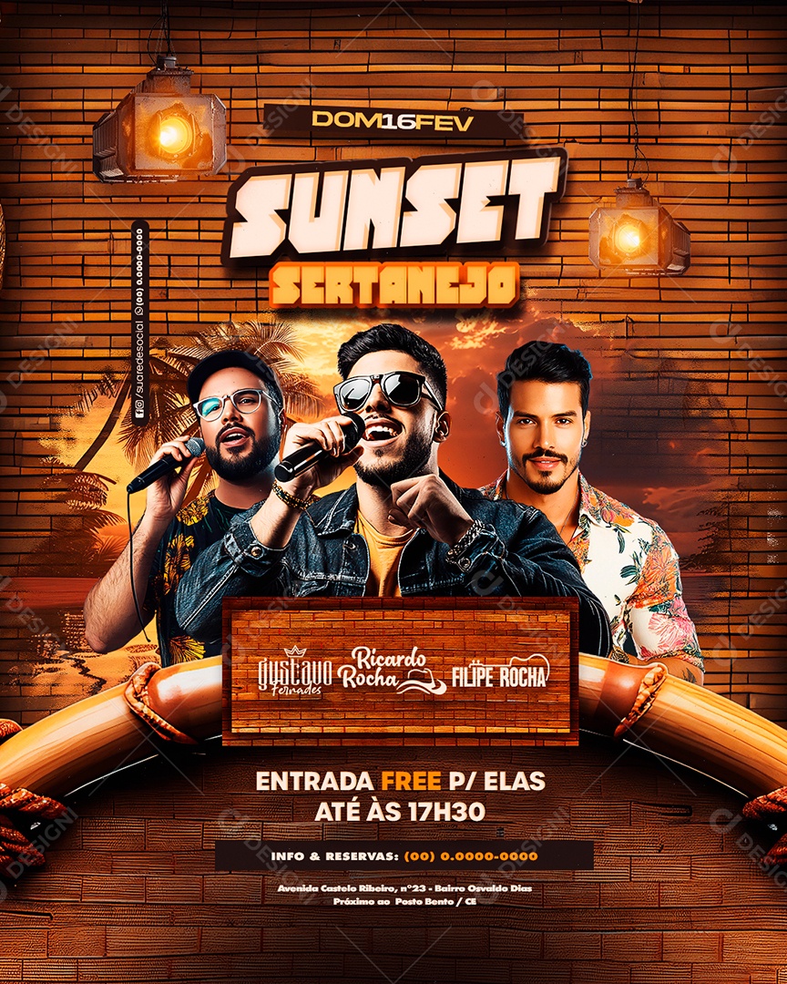 Flyer Sunset Sertanejo Social Media PSD Editável