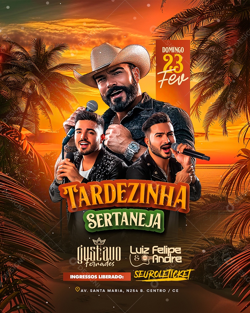 Flyer Tardezinha Sertaneja Social Media PSD Editável
