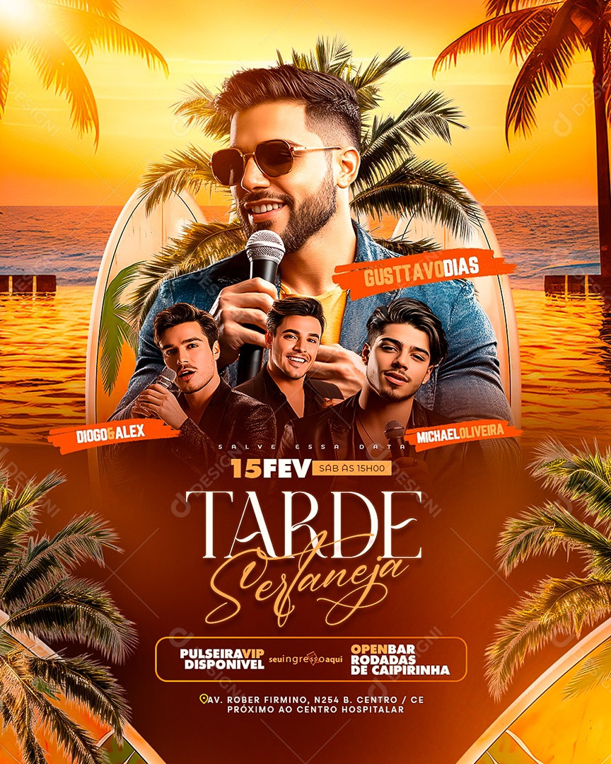 Flyer Tarde Sertaneja Social Media PSD Editável