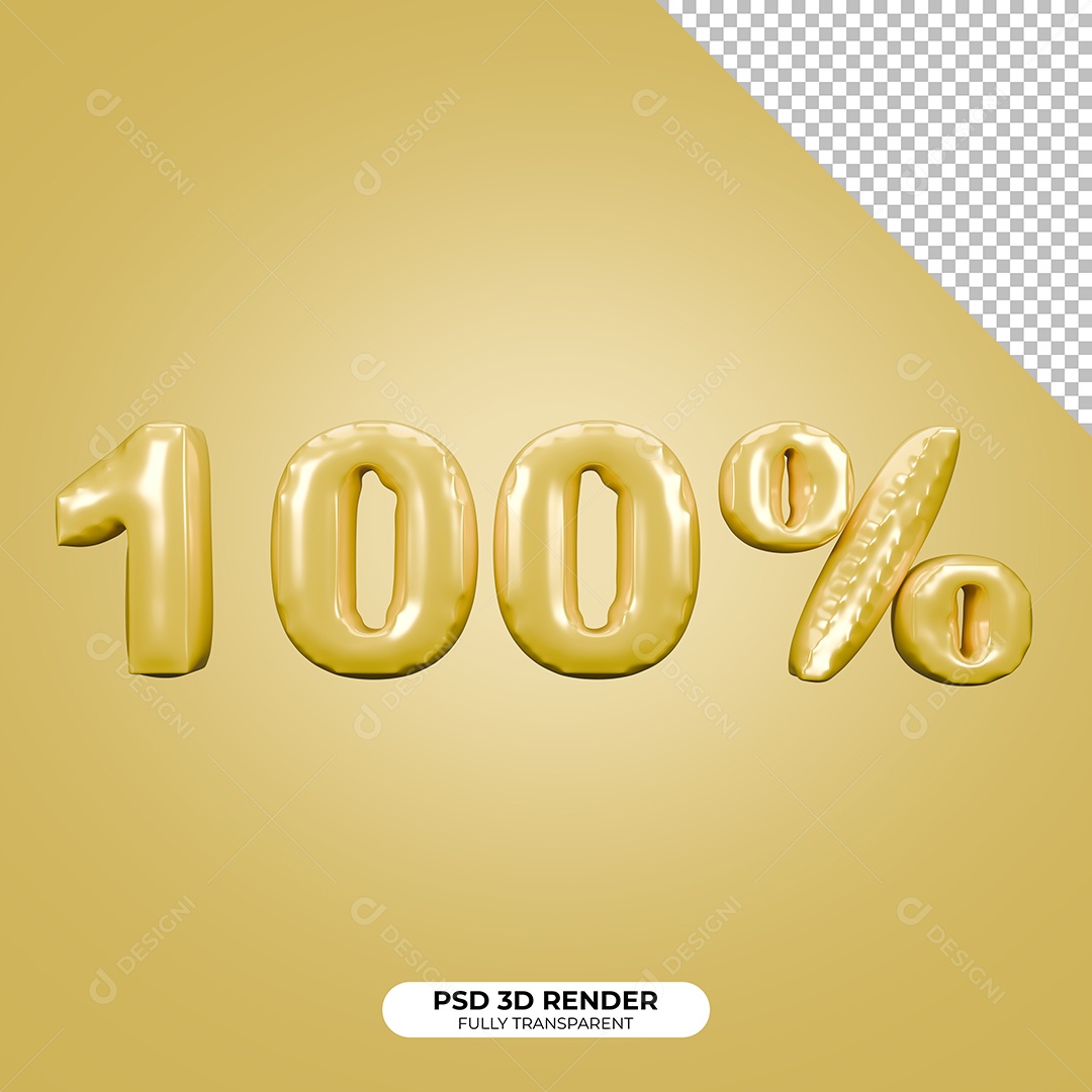 Elemento 3D Número de Desconto 100% para Composição PSD