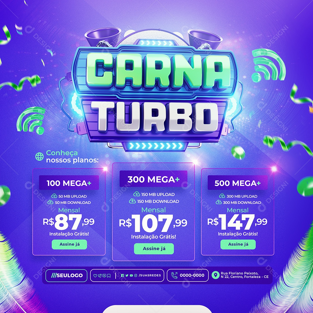 Carna Turbo Internet Conheça Nossos Planos Social Media PSD Editável