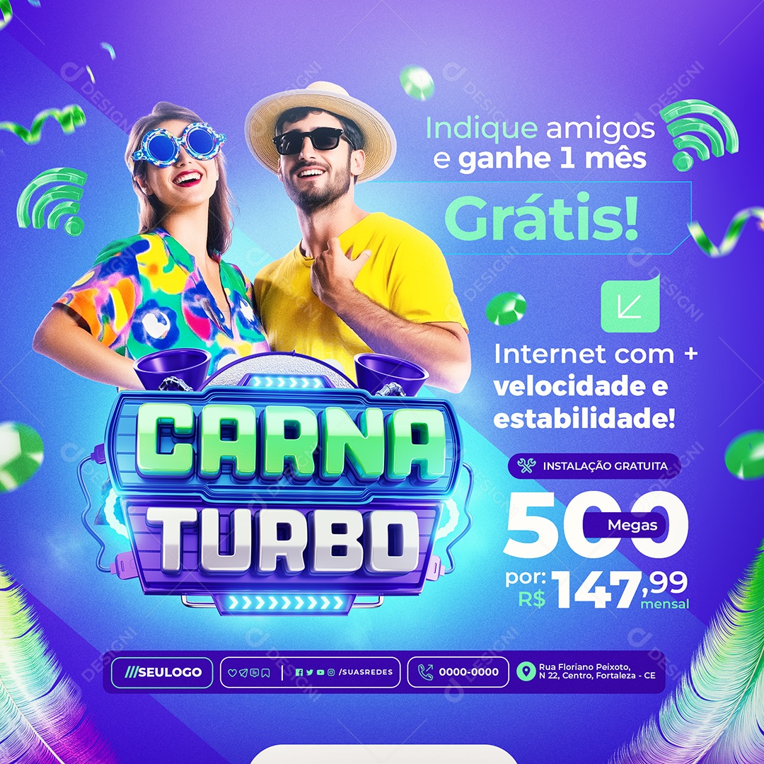 Carna Turbo Internet Instalação Gratuita Social Media PSD Editável