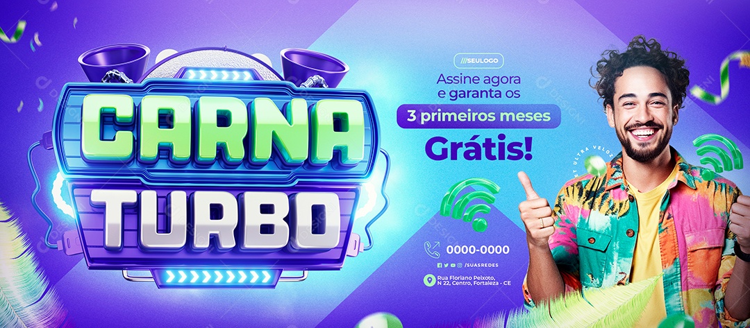 Banner Carna Turbo Internet Assine Agora Social Media PSD Editável