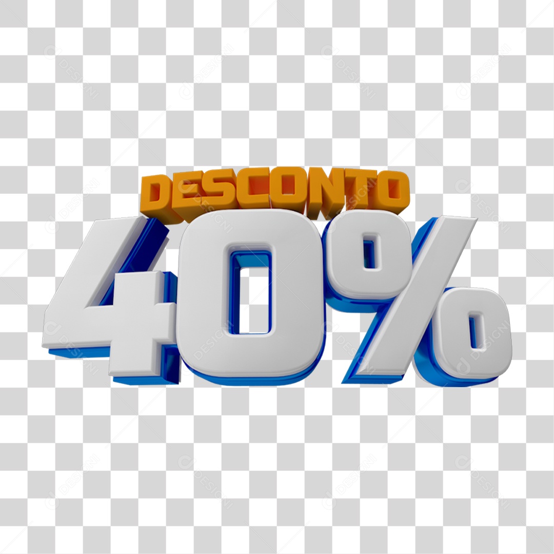 Selo 3D 40% de Desconto PNG Transparente