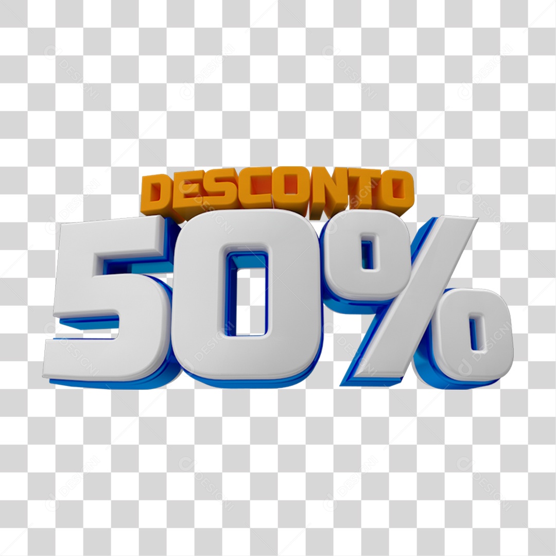 Selo 3D 50% de Desconto PNG Transparente